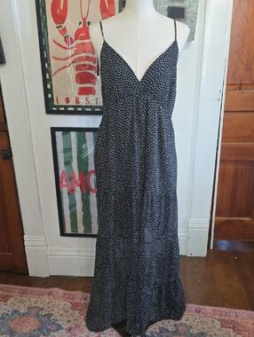 Abercrombie & Fitch Black and White Polka Dot Maxi Dress
